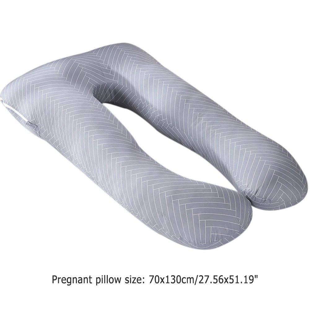 U-Shape Maternity Pillow Case – Pure Cotton Multifunction Pregnancy Body Pillow Cover (27.6 x 51.2 in)