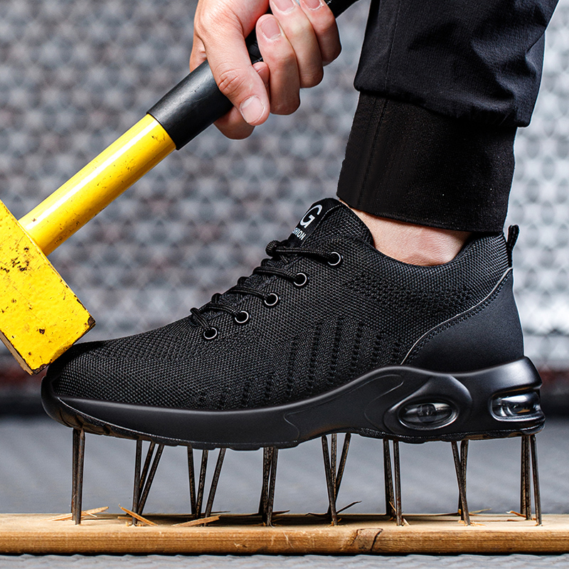 Mens Steel Toe Safety Boots, Anti-Smash Indestructible Work Sneakers & Tactical Work Shoes for All-Day Protection