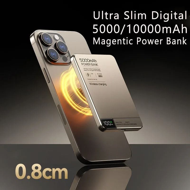 10000mAh Magnetic Qi Wireless Power Bank – PD 20W Super Fast Charging External Battery for iPhone & Samsung