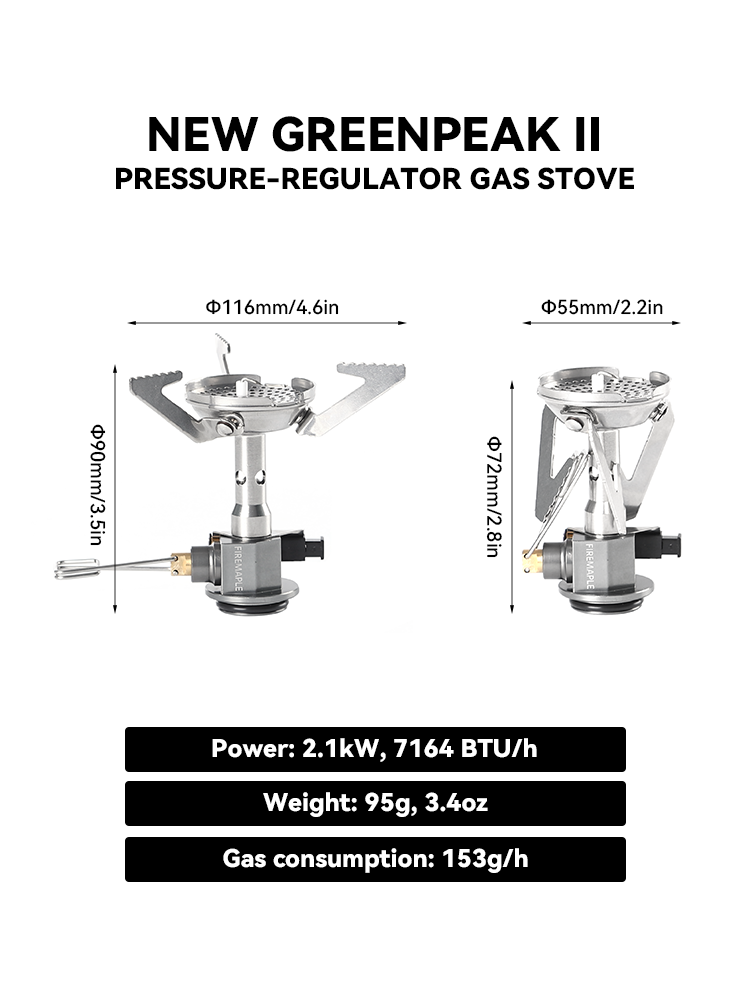 Fire Maple Greenpeak II Portable Camping Stove with Pressure Regulator
