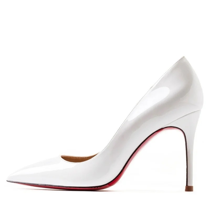 Heels For Women Trend Leather, Luxury Red Bottom High Heels, Pointed Toe Stiletto Pumps for Elegant Sexy Party Wedding