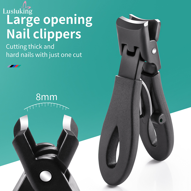 Large Jaw 8mm Opening Nail Clipper Thick & Hard Nail Cutter Stainless Steel Manicure Tool with Anti Splash Design