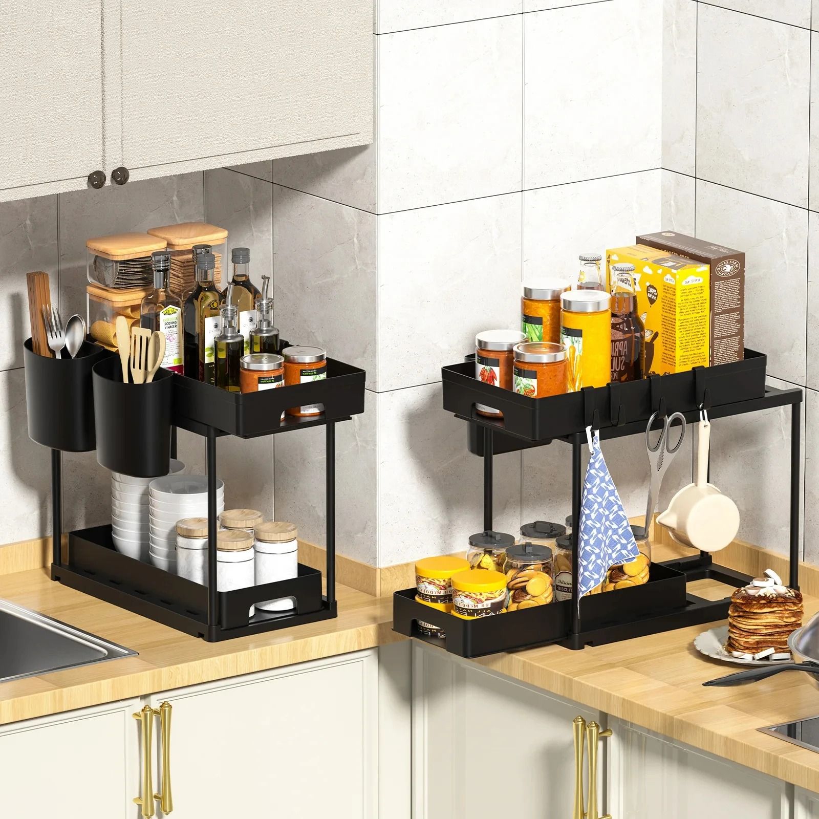 Expandable Under Sink Kitchen Organizer – Multi-Purpose Storage (2-Pack)