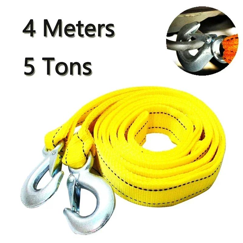 TowForce Heavy Duty Car Tow Cable – 3–5 Ton Vehicle Recovery Rope with Hooks