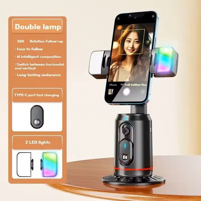 360 Degree Auto Tracking Selfie Stick with Gimbal Stabilizer and Remote Control