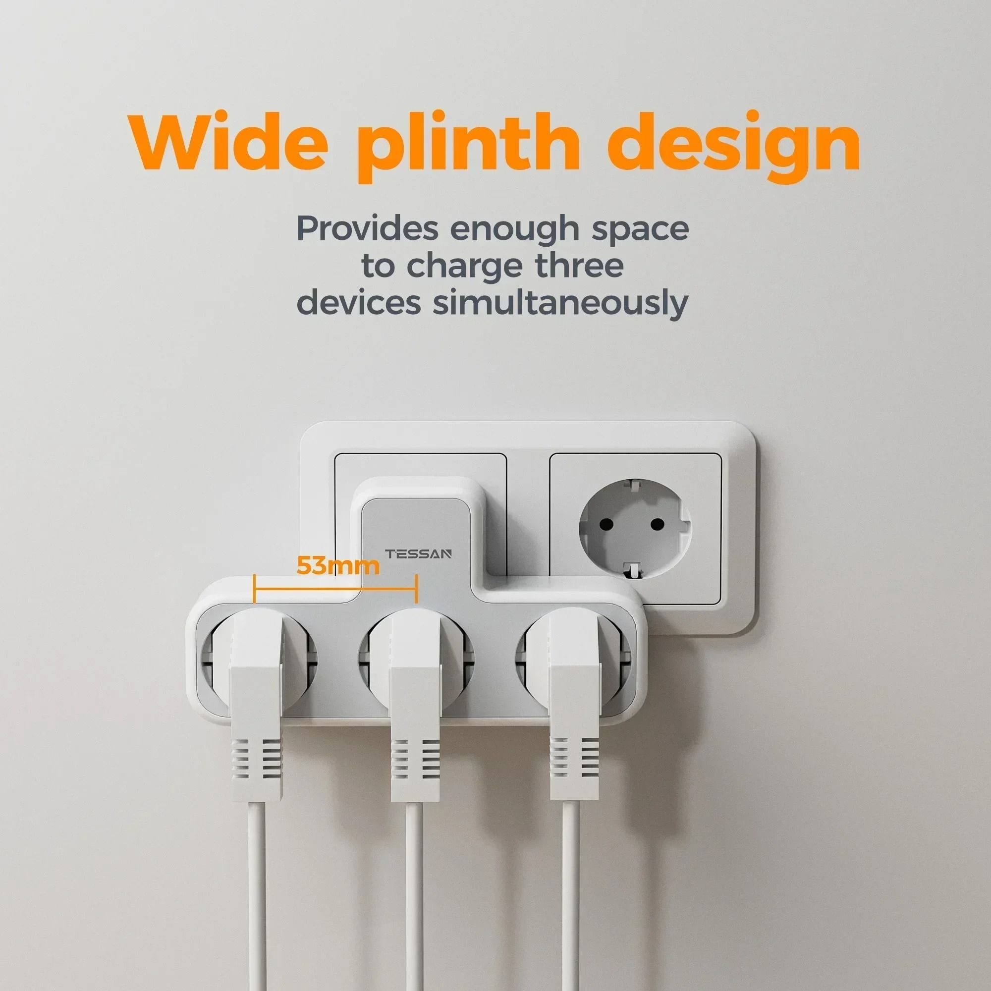 Multi Outlet EU Power Strip with USB Charging and Safety