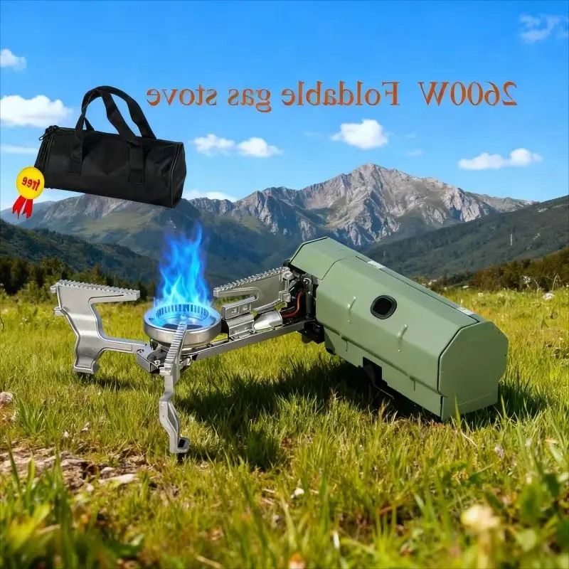 Portable Folding Gas Stove – 2600W Camping & Hiking Cassette Burner for Outdoor BBQ and Travel