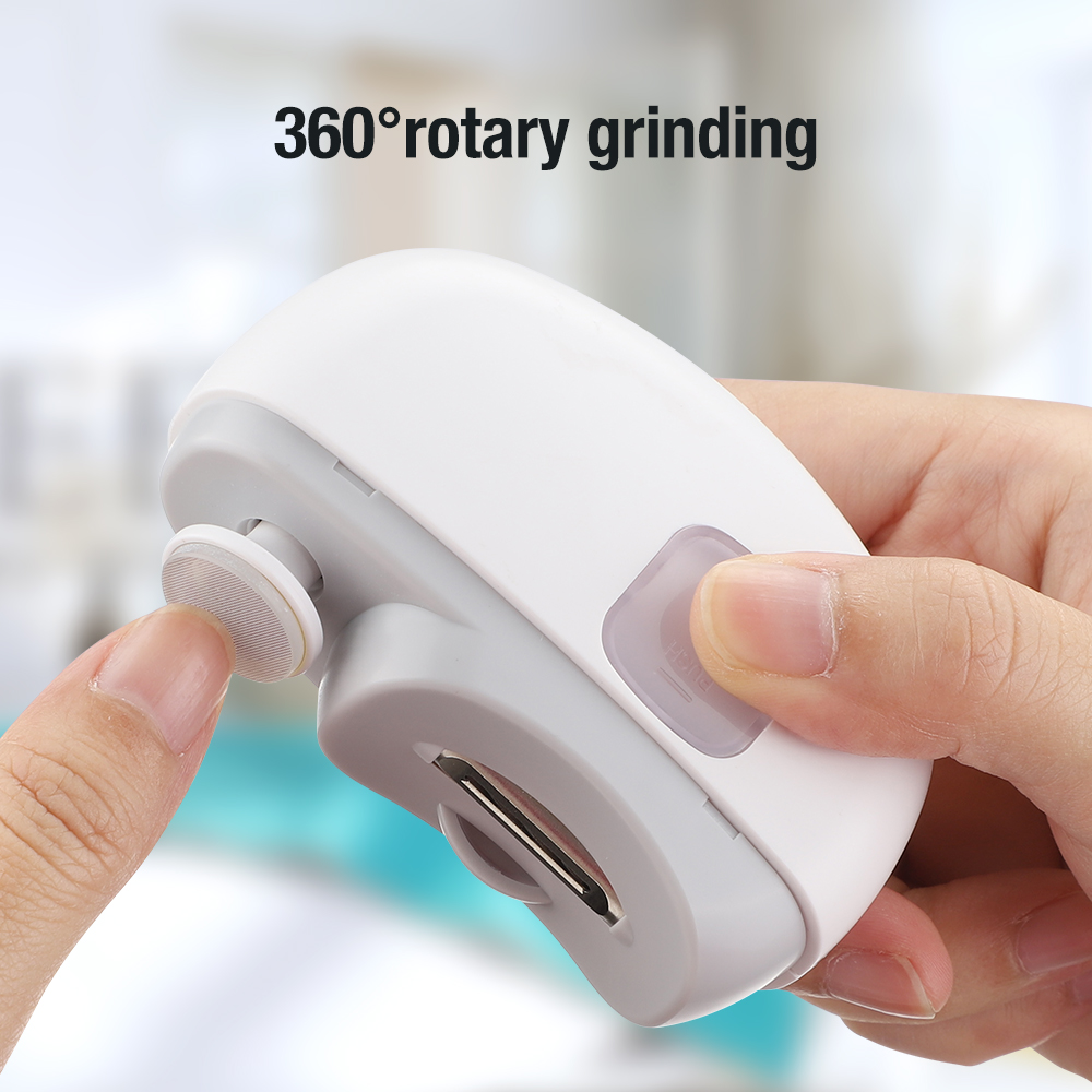Rotating Smart Electric Nail Clipper With Light Automatic Baby Adult Nail Trimmer and Polisher