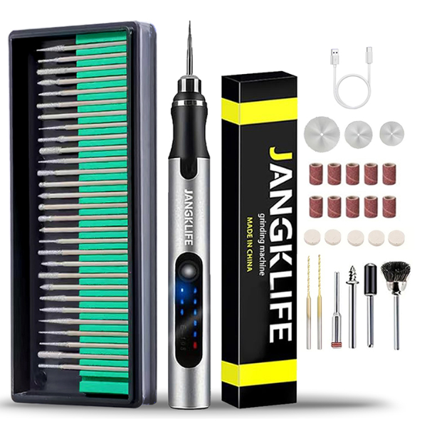 USB Cordless Rotary Tool Kit Wireless Engraving Pen for Woodworking, Jewelry, Metal & Glass DIY Projects