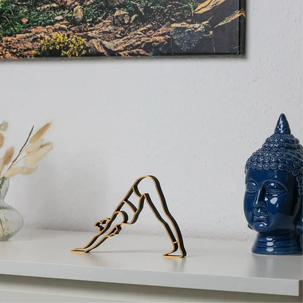 Abstract Geometric Yoga Lady Figurine – Minimalist Sculpture for Mindfulness, Wellness, & Modern Zen Home Decor