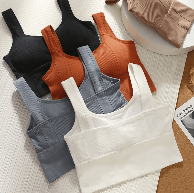Breathable Sports Bra Seamless Yoga Anti-Sweat Fitness Top with Push-Up Support