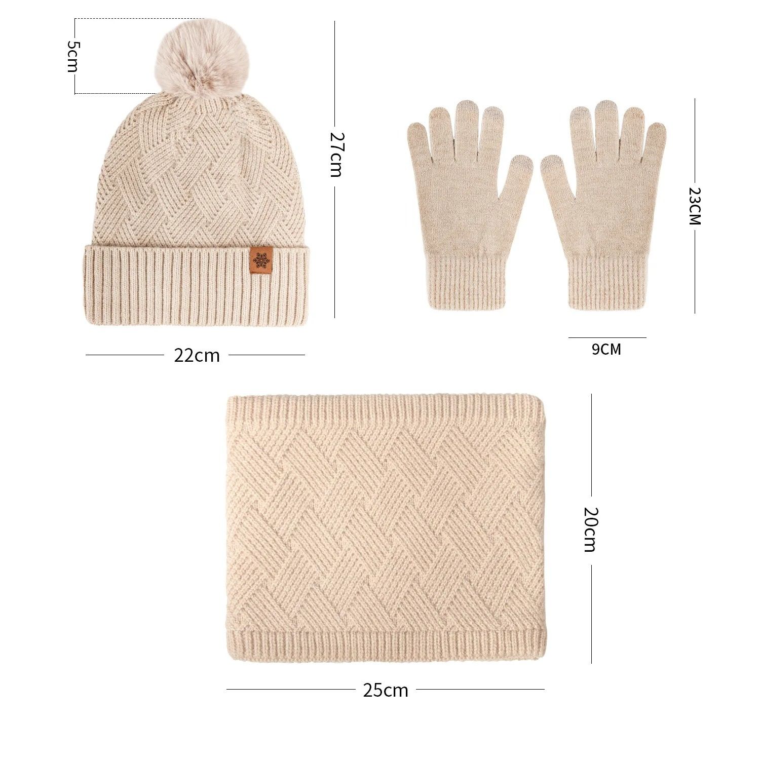 Unisex Double-Layer Fleece-Lined Thermal Winter Set