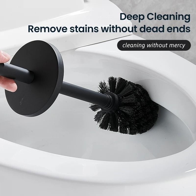 Stainless Steel Wall-Mounted Toilet Brush Set