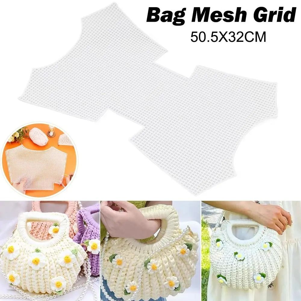 DIY Plastic Mesh Canvas Bag Grid