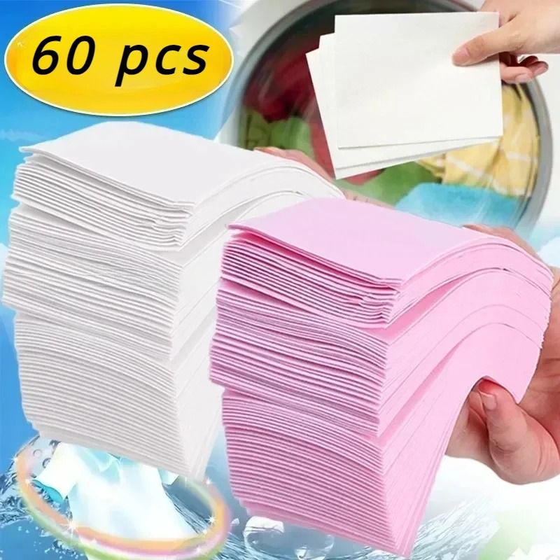 60 Piece Laundry Detergent Tablets Strong Cleaning Sheets