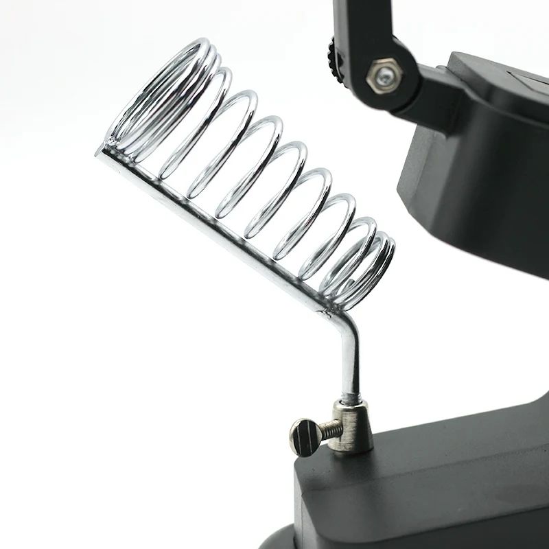LED Light Magnifying Glass Soldering Stand with Adjustable Clips