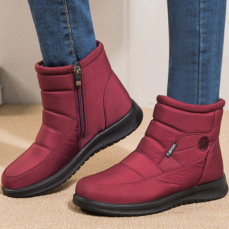 Womens Winter Boots, Waterproof Fur-Lined Ankle Boots & Flat Snow Shoes for Women, Stylish Warm