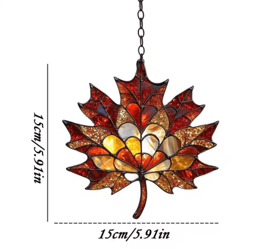 Acrylic Maple Leaf Light Catcher – Autumn Thanksgiving Door & Window Hanging Decor