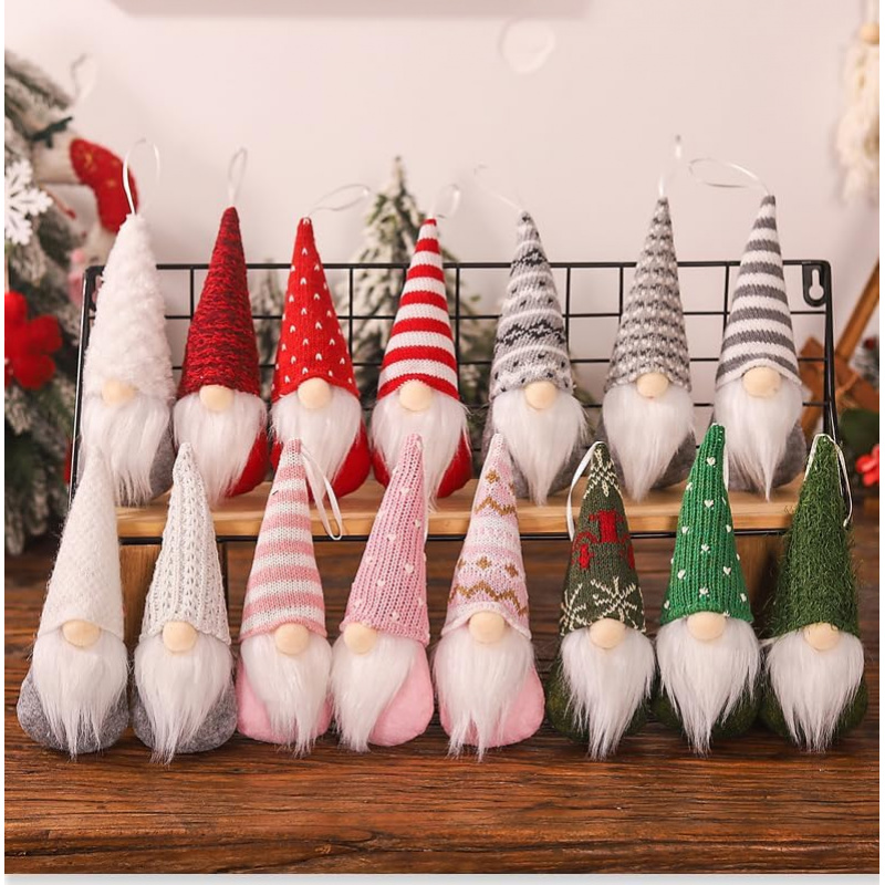 Christmas Hanging Decorations Handmade Plush Santa Elves Home Christmas Decoration