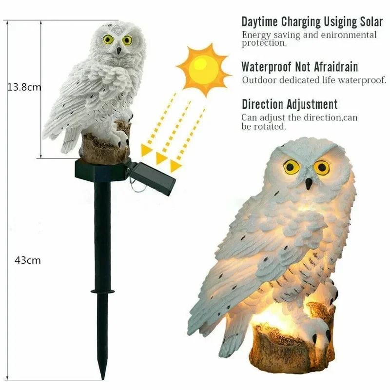 Wise Sentinel Solar Owl Garden Stake