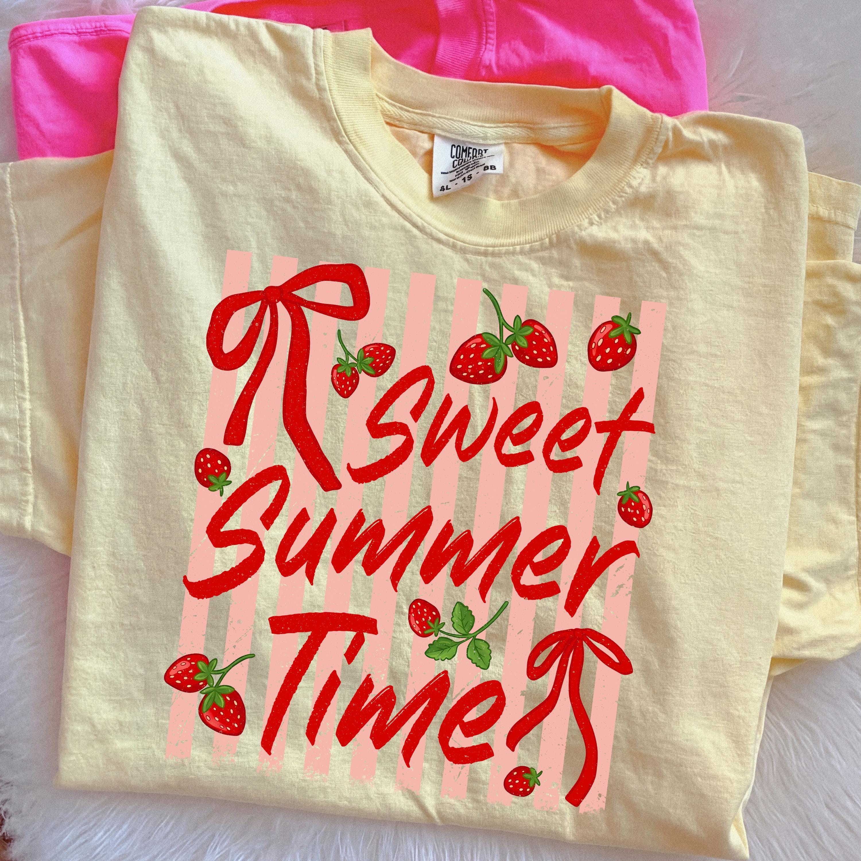Sweet Summer Time Shirt Strawberry Cute Graphic Tee Trendy Summer Outfit Gift