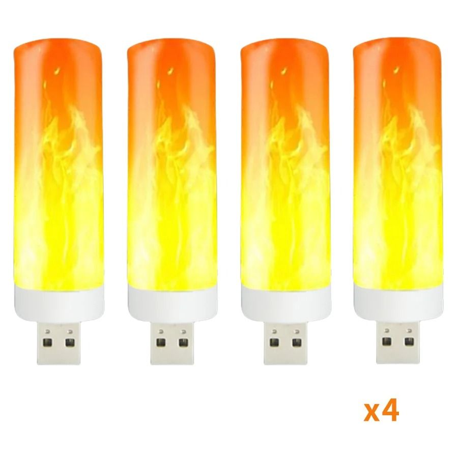 USB LED Flame Effect Light Bulb with Flickering Fire Simulation