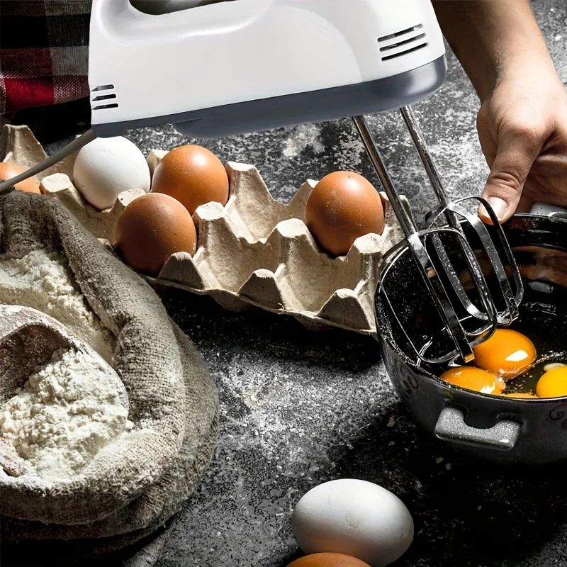 PowerWhisk Electric Hand Mixer with Spiral Whisk & Dough Hooks