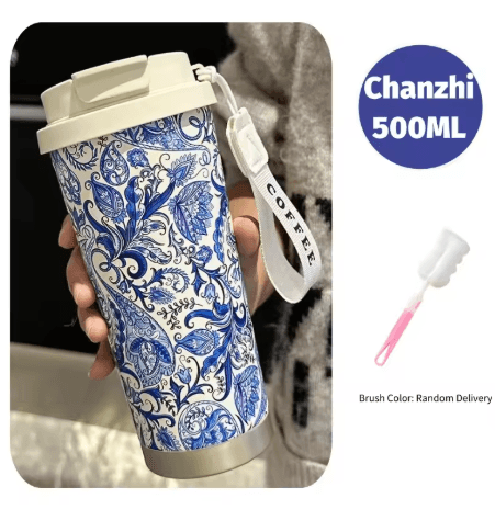 500ml Stainless Steel Thermo Travel Mug Dual Drink Leakproof Car Coffee Cup for Tea and Water