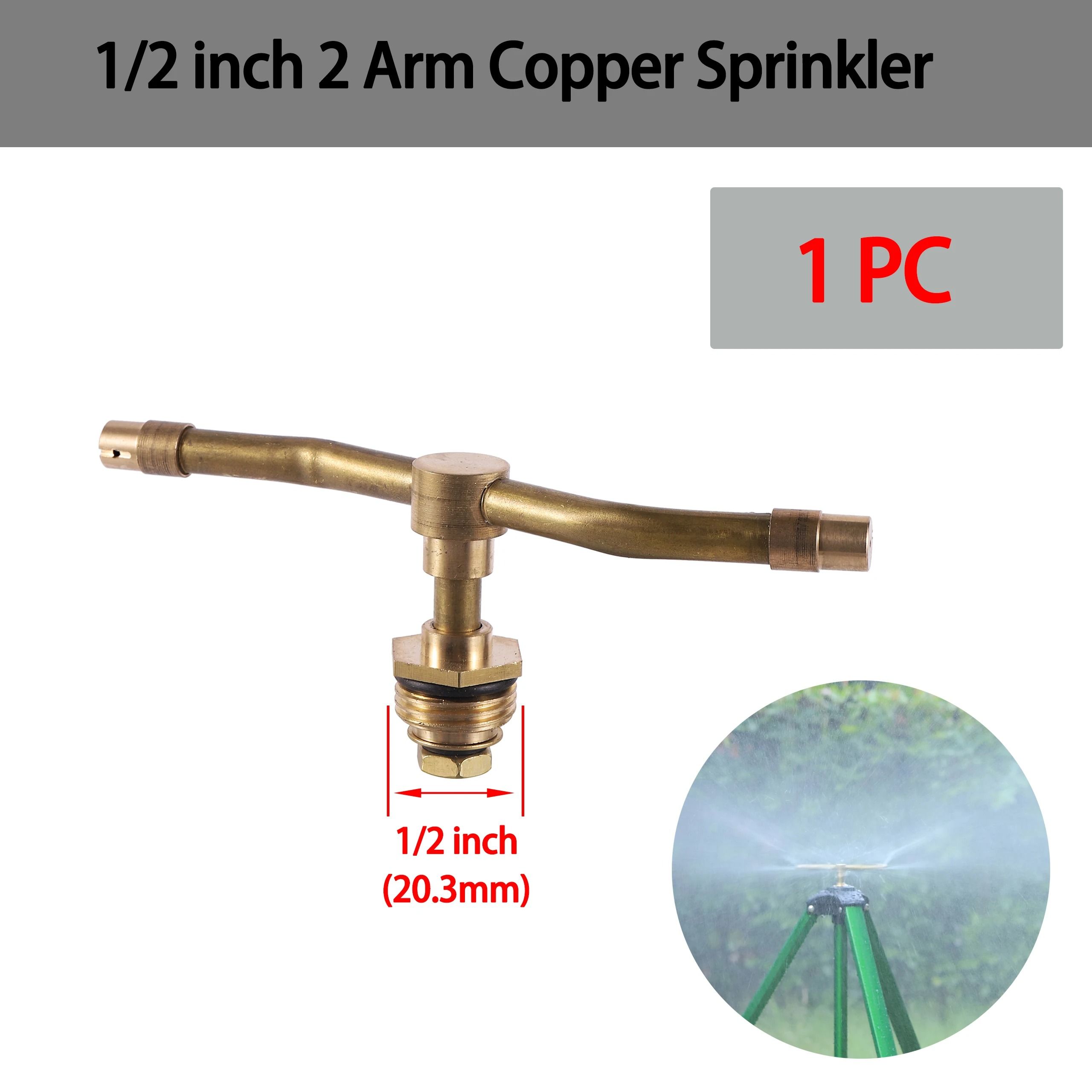 Automatic Rotating Brass Nozzle Sprinkler 2/3/4 Arm Male Thread Lawn Irrigation Watering