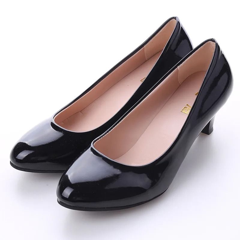 Classic Nude and White Medium Heel Pumps for Women