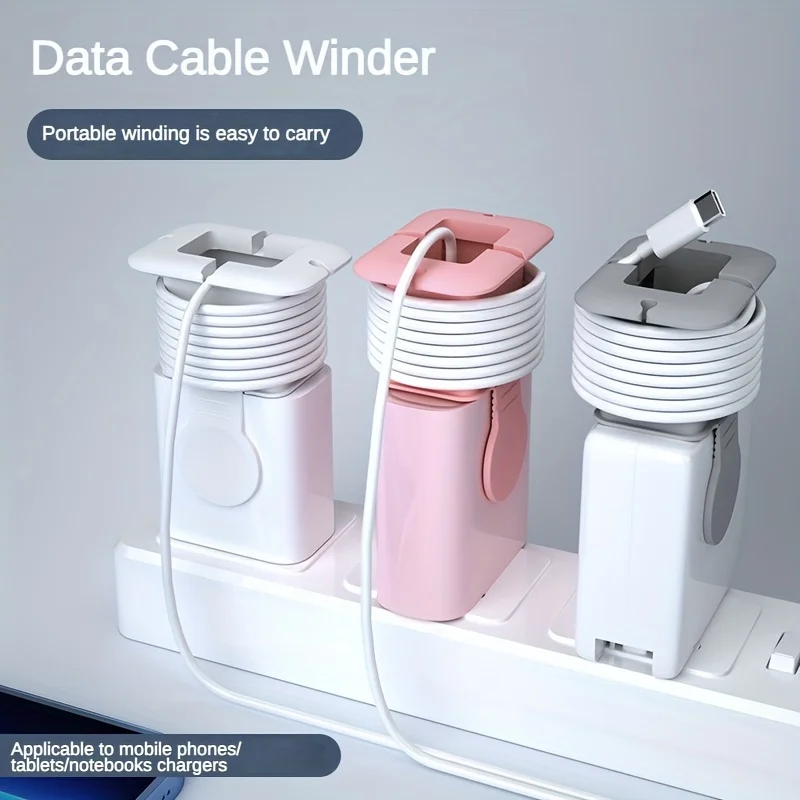 Travel Storage Bracket, Data Cable Winder, Charger Protective Case for Travel Convenience