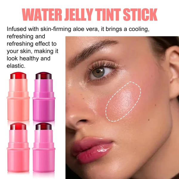Cooling Water Jelly Lip Stain & Cheek Stain - Hydrating, Long-Lasting