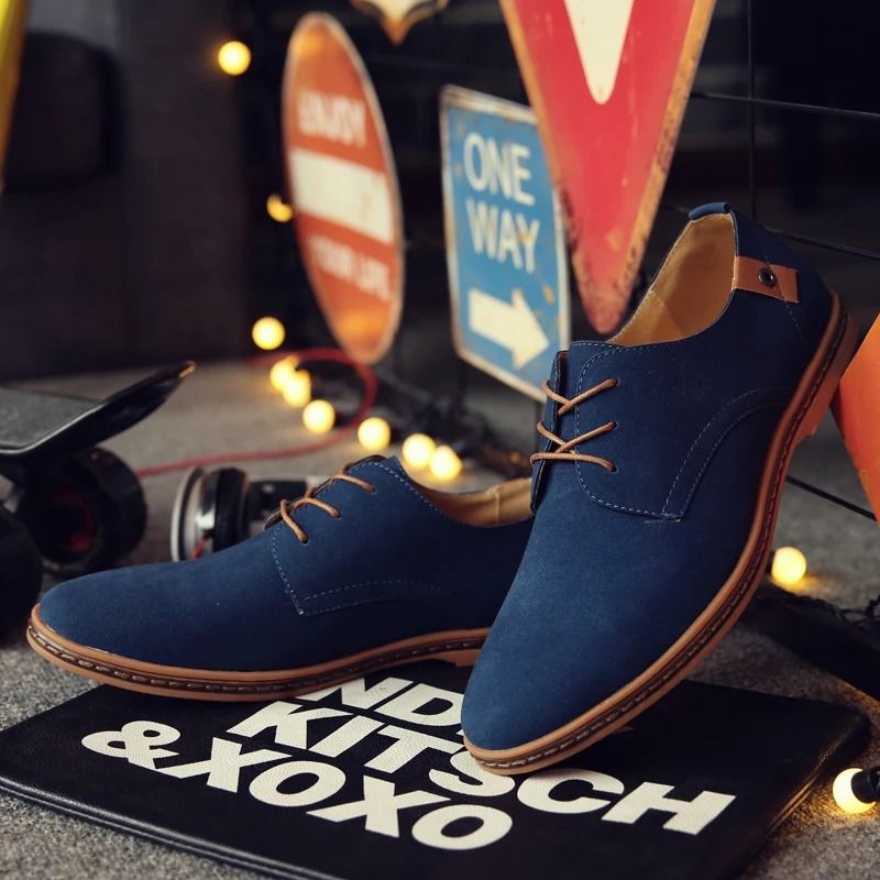 Men's Suede Leather Oxford Sneakers with Classic Style and Everyday Comfort