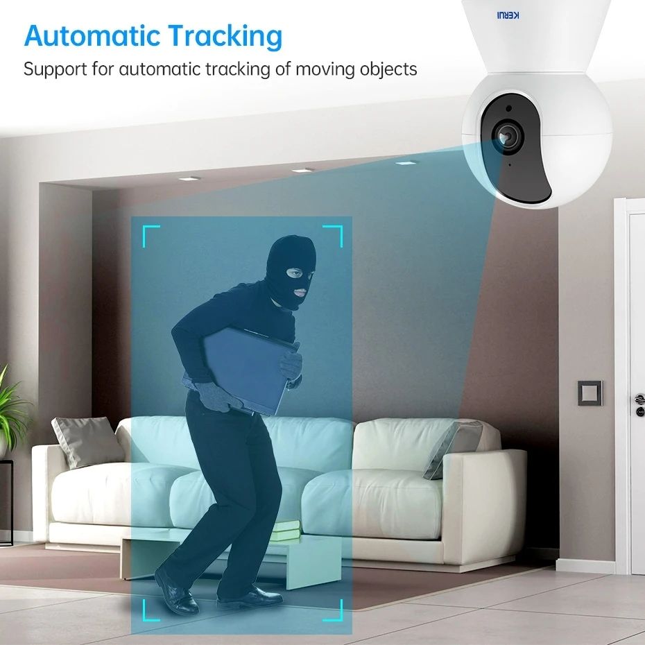 KERUI 4K Smart Wi-Fi Indoor Security Camera with Auto Tracking – Mini IP Surveillance