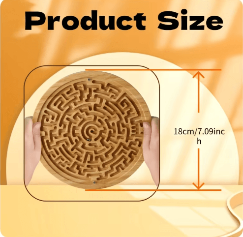 Large Wooden Balance Maze Game – Dual Sided Bamboo Brain Teaser with Steel Balls