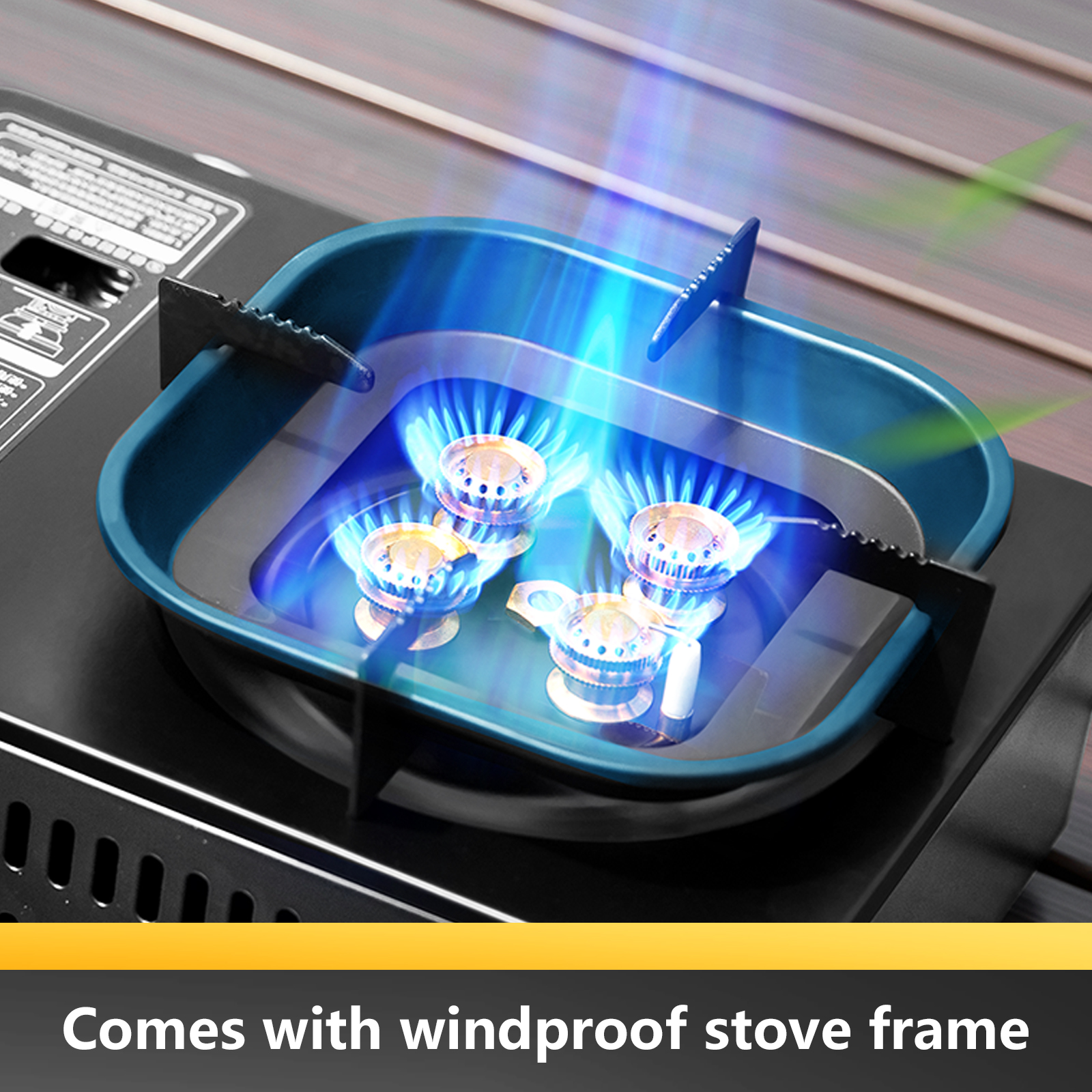 Portable Camping Gas Stove 5800W High Firepower Outdoor Cassette Burner, Windproof Design for Picnic, Hiking, Trekking