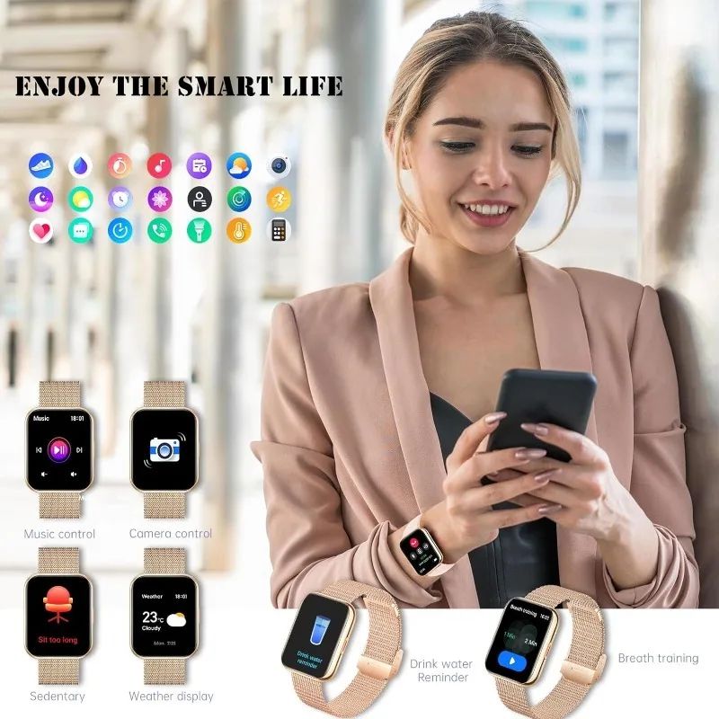 1.85 HD Bluetooth Calling AI Voice Smartwatch