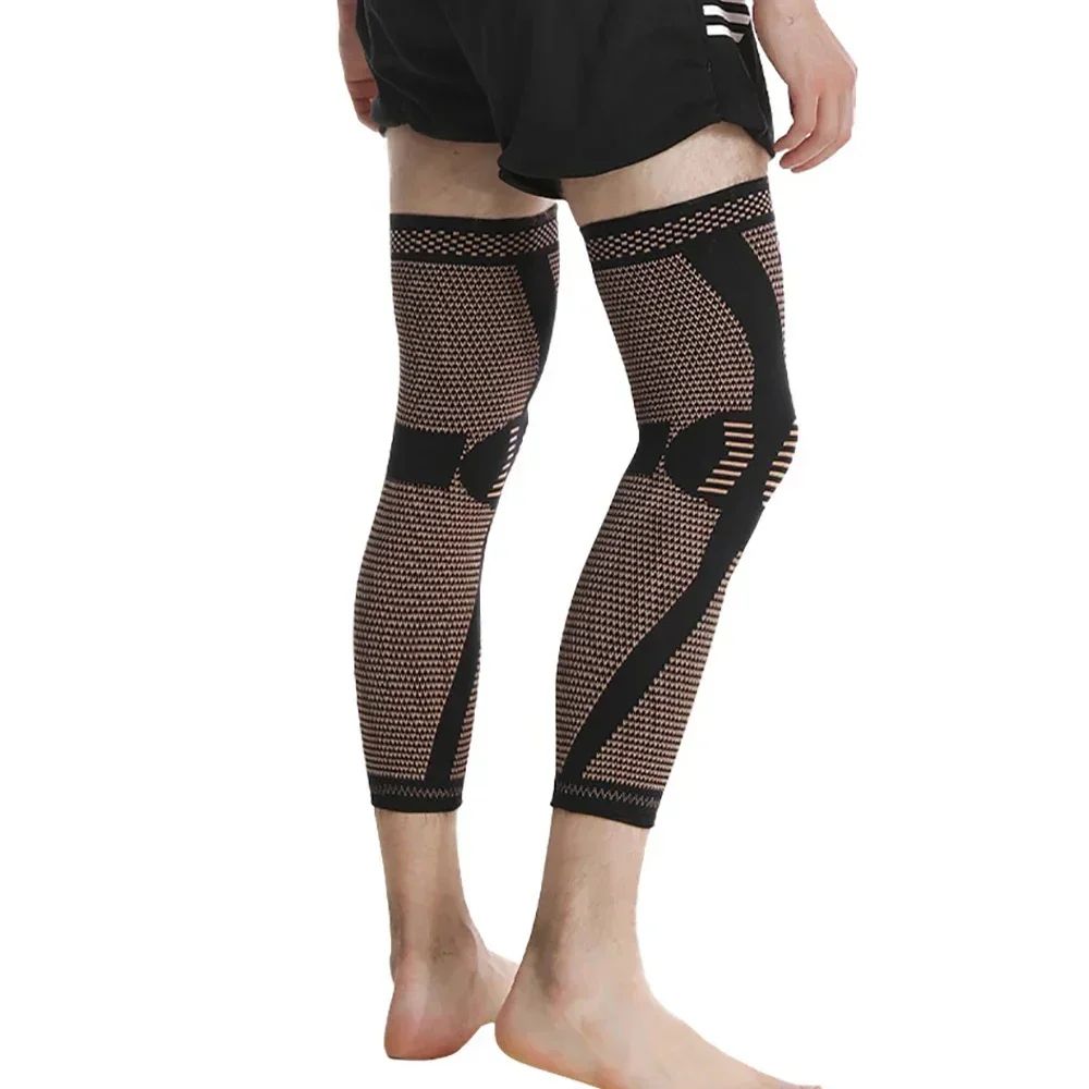 FlexRelief Copper Compression Leg Sleeve – Full Length Knee Support for Sports & Recovery