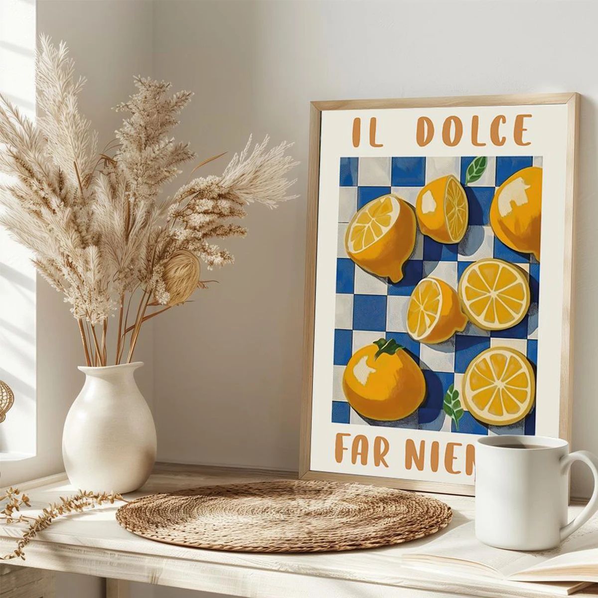 Italian Lemon Tree Wall Art Cottagecore Canvas Spring Landscape Decor