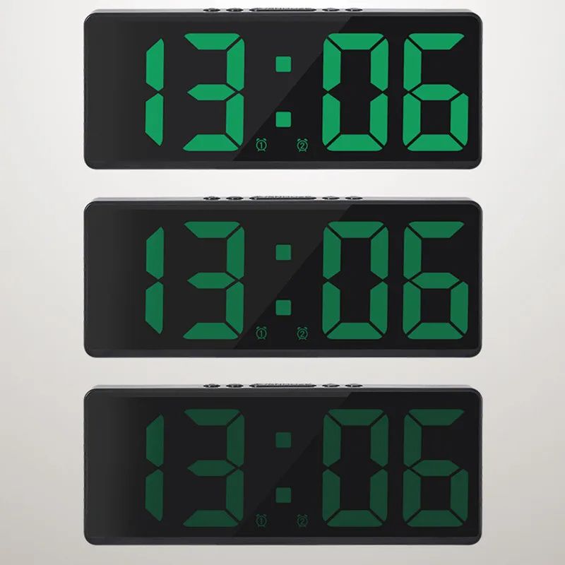 Voice Control Digital Alarm Clock with Temperature Display, Snooze & Night Mode, 12/24H Anti-Disturb Desktop Table Clock