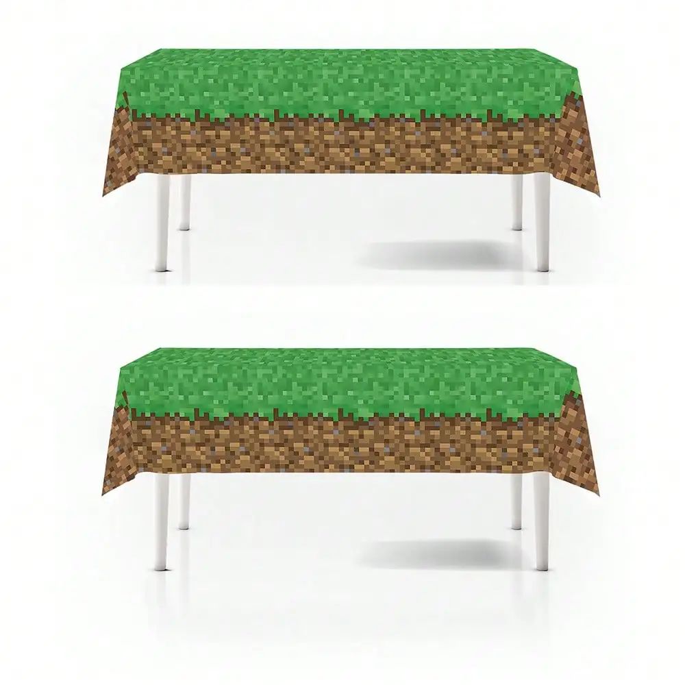 Pixel Style Grass Pattern Disposable Waterproof Tablecloth
