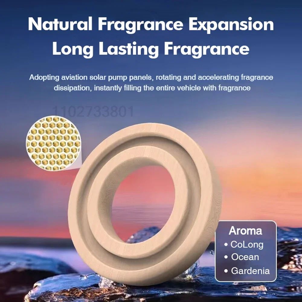 Interstellar Solar Rotating Car Air Freshener Diffuser – Luxury Dashboard Aromatherapy