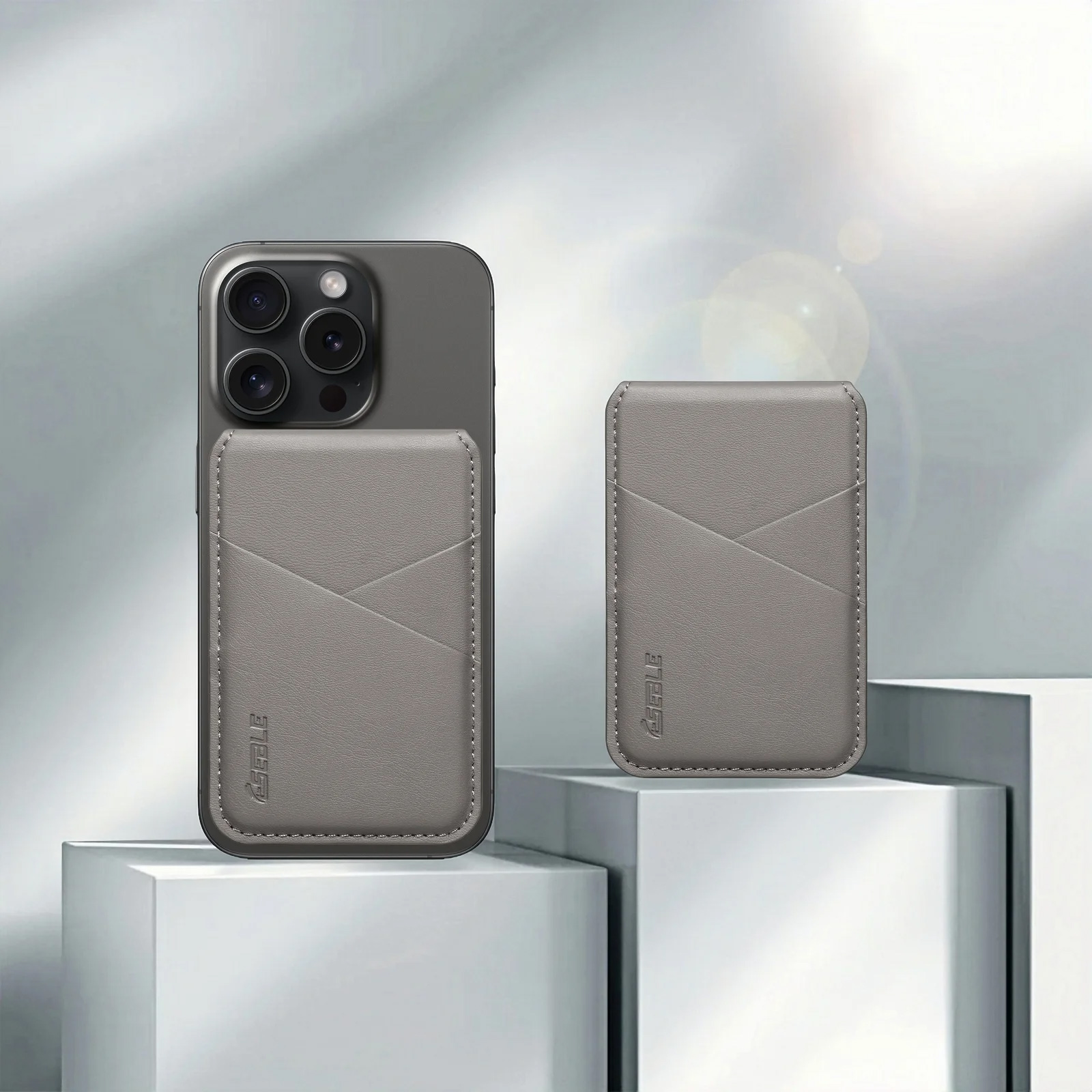 Magnetic Detachable Leather Wallet, Phone Holder for Magsafe iPhone, Non-Slip ID Card Bank Cover