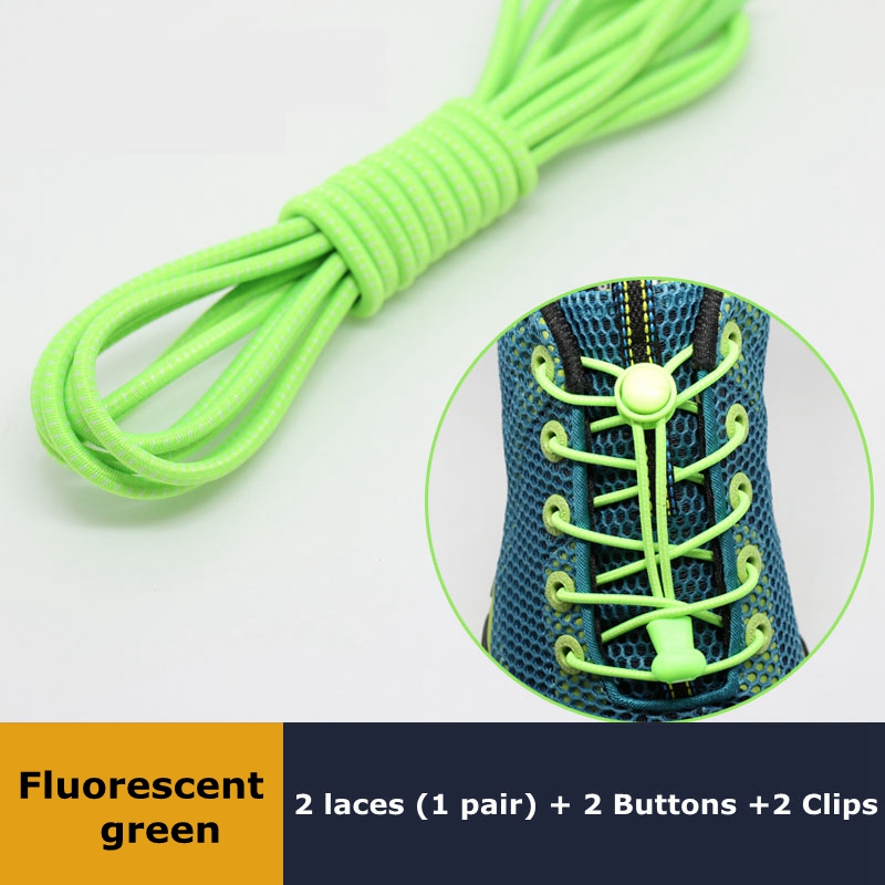 Elastic No Tie Shoelaces, Quick Rubber, Sneakers, Lazy Laces, Round Shoestrings, Stretching Lock