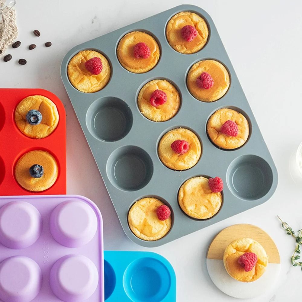 12 Hole Silicone Baking Mold for Cupcakes Muffins and Chocolate