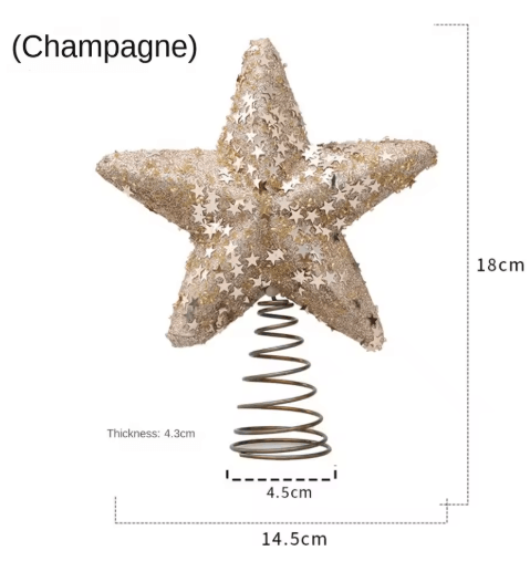 Pentagram Christmas Tree Star Topper Ornament