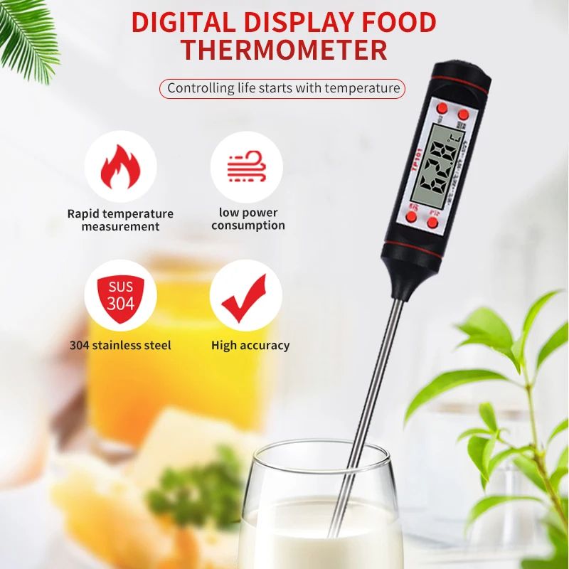 Kitchen Food Baking Digital Thermometer with Electronic Probe & Digital Display, Liquid Grill Cooking Temperature Tool