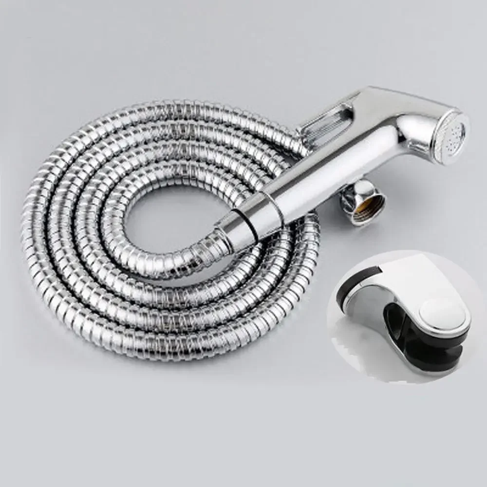 Premium Stainless Steel Handheld Bidet Sprayer Set with Hose & Wall Mount for Hygienic Bathroom Cleaning