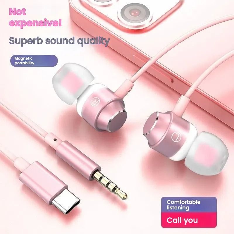 Universal HiFi Type-C Wired Earbuds with Digital Chip and 1.2M Cable for iOS and Android