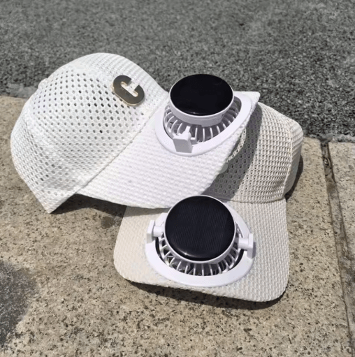 Solar Powered Fan Trucker Snapback Hat with Breathable Mesh for Outdoor Fishing and Summer Work